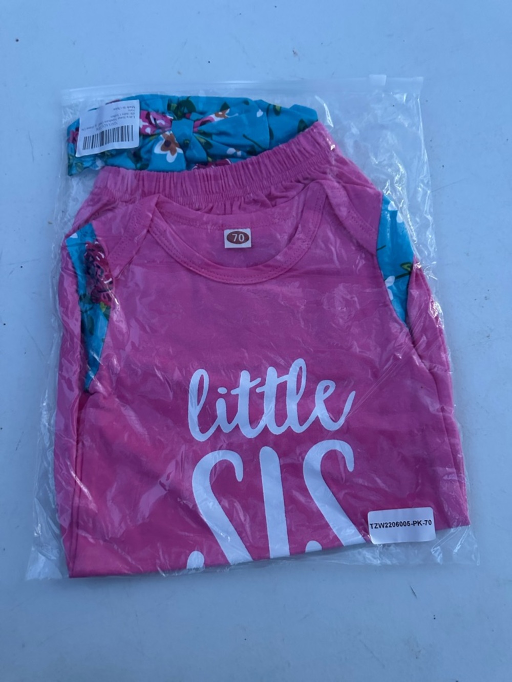 Pink "Little Sis" Girls Pajama Set